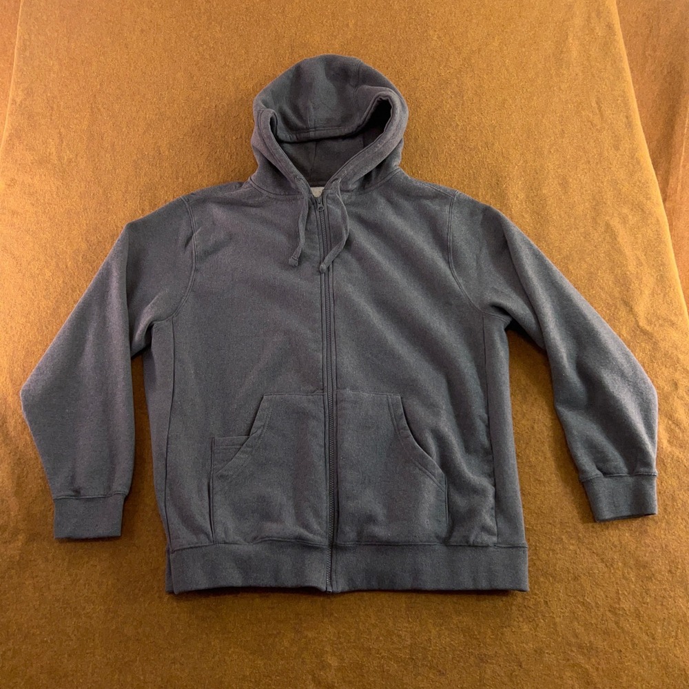 Team 365 Mens 2XL Gray Heather Fleece Full Zip Pocket Hoodie